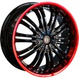 Harp Y-01 7.5x18 5/114.3 DIA 72.6 glossy black - red lip