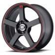 Motegi Racing MR116 7x17 5/108 DIA 72.6 black with red stripe /K
