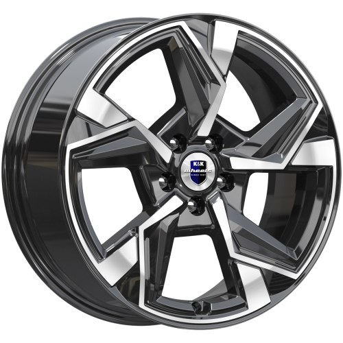 Диски K&K Кайан 7,5x18 5x112 ET43 dia 66,6 алмаз черный Россия - 1