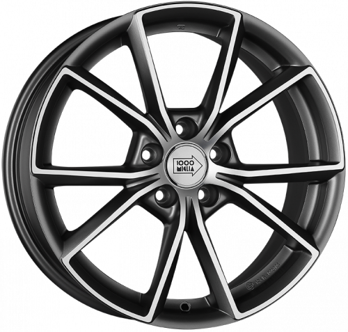 Диски 1000 Miglia MM035 8x18 5x112 ET39 dia 66,6 matt anthracite polished lip - 1