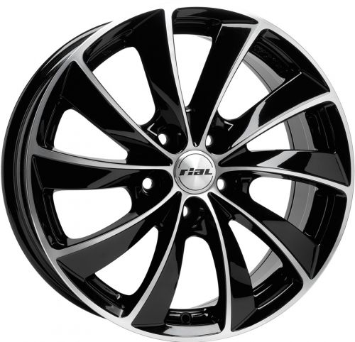 Диски Rial Lugano 7,5x17 5x112 ET36 dia 70,1 diamond black front polished - 1