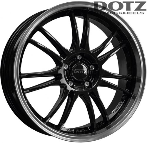 Диски Dotz Shift 7x17 4x100 ET35 dia 60,1 black polished lip - 1