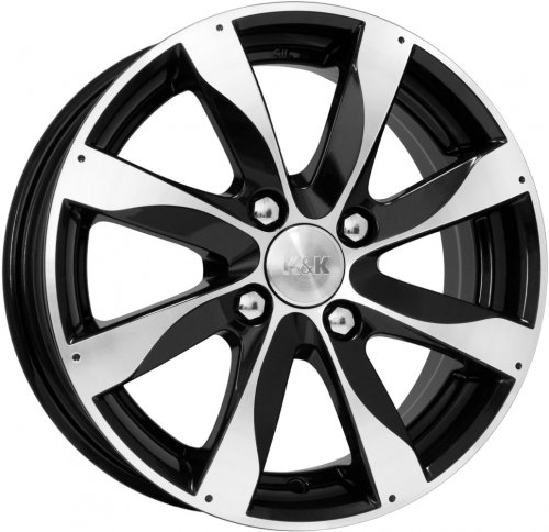 Диски K&K Джемини 6x15 4x100 ET50 dia 60,1 алмаз черный Россия - 1