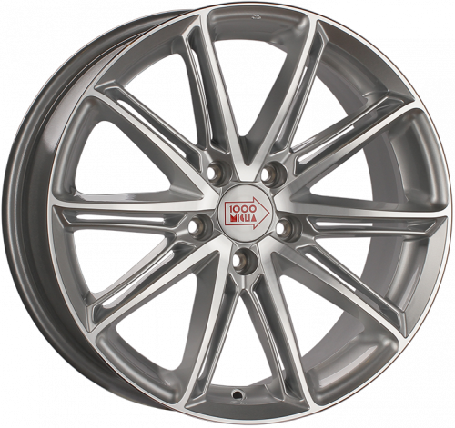 Диски 1000 Miglia MM1007 7,5x17 5x108 ET40 dia 63,3 silver gloss polished - 1