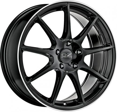 Диски OZ Racing Veloce GT 7.5x17 5x100 ET35 dia 68 gloss black diamond lip silver lettering - 1