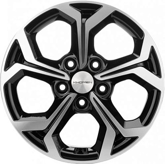 Khomen Wheels KHW1606 (Focus) 6,5x16 5x108 ET50 dia 63,3 black-FP Khomen Wheels KHW1606 (Focus) 6,5x16 5x108 ET50 dia 63,3 black-FP