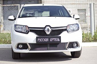 Защитная сетка решетки переднего бампера для Renault Sandero II (2014-2018 ) дорестайлинг