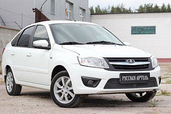 Защитная сетка решетки переднего бампера для Lada Granta (седан) (2015-2018)
