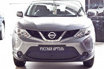 Зимняя заглушка решетки переднего бампера для Nissan Qashqai (2017-2018 J11 ) рестайлинг