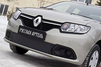 Зимняя заглушка решетки переднего бампера для Renault Logan II (2014-2018 ) дорестайлинг