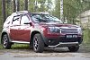 Защитная сетка решетки переднего бампера (ДХО+обвес) для Renault Duster (2010-2014)