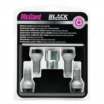 Комплект секреток McGard 28032 SUB болт M14x1,5 полусфера R12 черный (без защитного кольца)