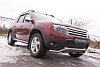 Зимняя заглушка решетки переднего бампера (ДХО+обвес) для Renault Duster (2010-2014)