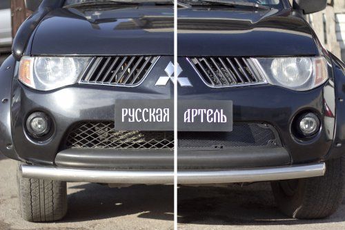 Защитная сетка решетки переднего бампера для Mitsubishi L200 (2007-2010) - 1