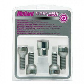 Комплект секреток McGard 28017 SL болт M14x1,5 полусфера R14 хром (с защитным кольцом)