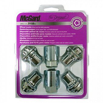 Комплект секреток McGard 31158 SU гайка M14x1,5 плоская хром (без защитного кольца)