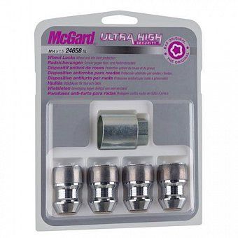Комплект секреток McGard 24658 SL гайка M14x1,5 конус 60° хром (с защитным кольцом)
