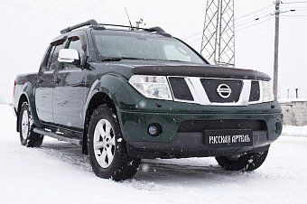 Зимняя заглушка решетки радиатора и переднего бампера для Nissan Navara (2005-2010)