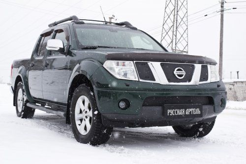 Зимняя заглушка решетки радиатора и переднего бампера для Nissan Navara (2005-2010) - 1