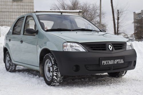 Зимняя заглушка решетки переднего бампера для Renault Logan (2004-2010) - 1