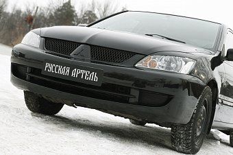 Накладки на передние фары (реснички) компл.-2 шт. Вариант 2 для Mitsubishi Lancer IX (2005-2007)